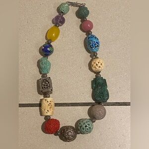 Vintage Chinese hand carved handmade necklace